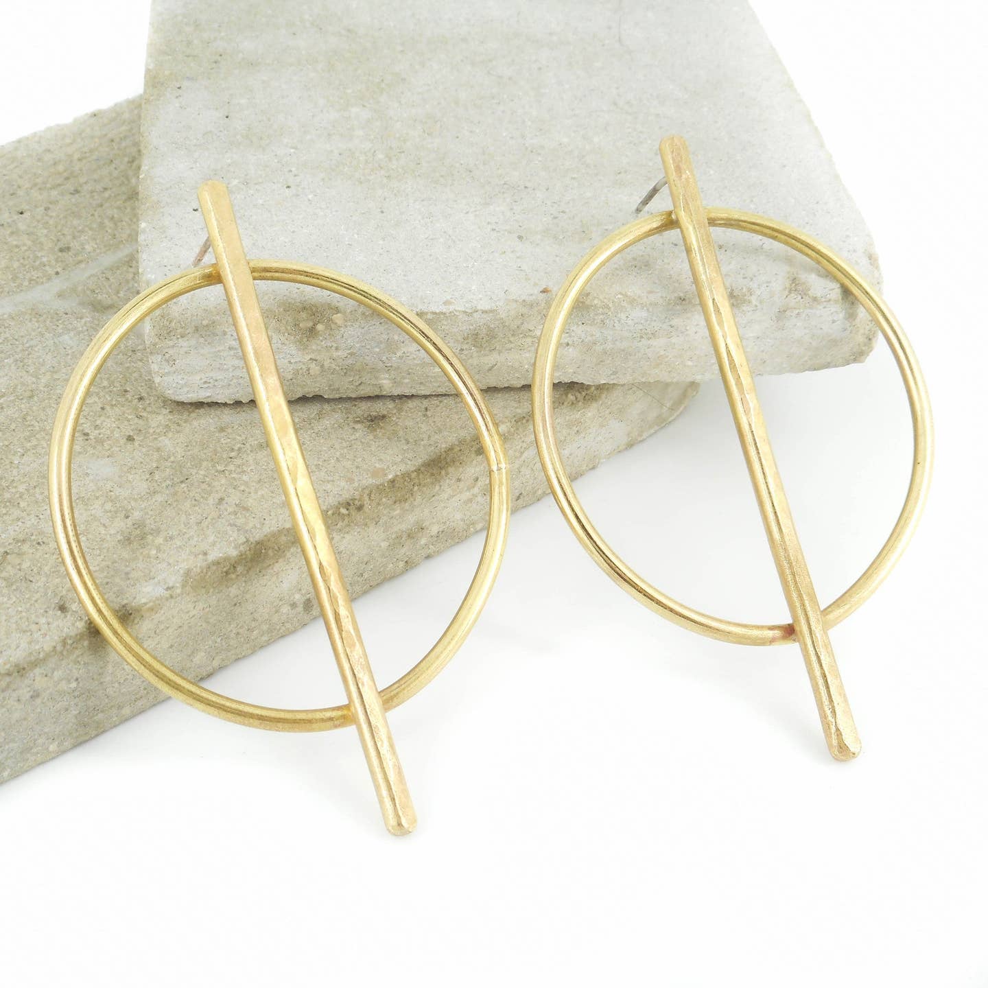 Line & Oval Earrings